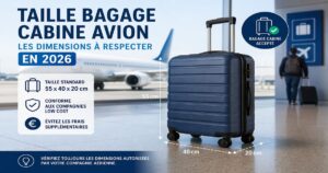 Taille bagage cabine avion : dimensions à connaître