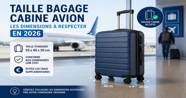 Taille bagage cabine avion : dimensions à connaître