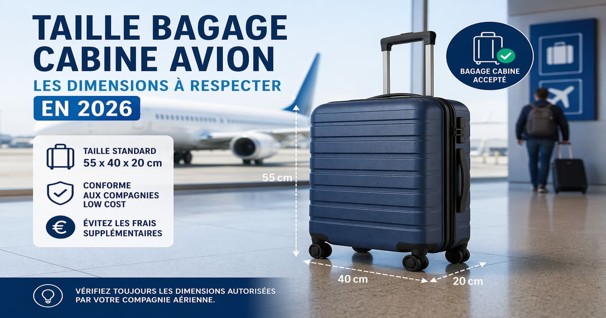 Taille bagage cabine avion : dimensions à connaître