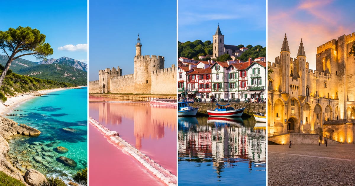 "7 destinations préférées des Français été 2026 — Corse, île de Ré, Aigues-Mortes, Avignon