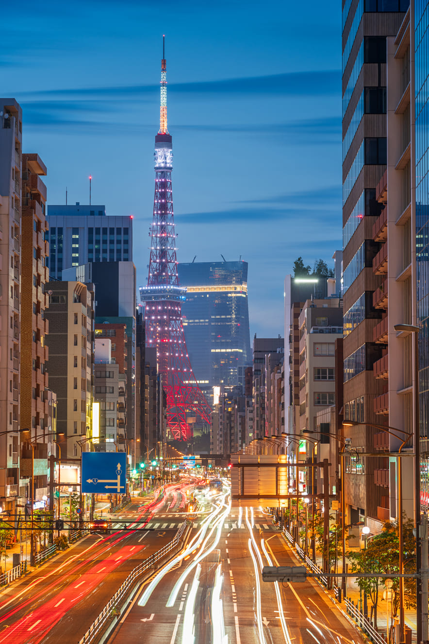 Tokyo, Japon avec la tour de Tokyo