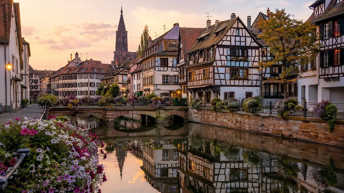 Canaux et maisons alsaciennes à Strasbourg