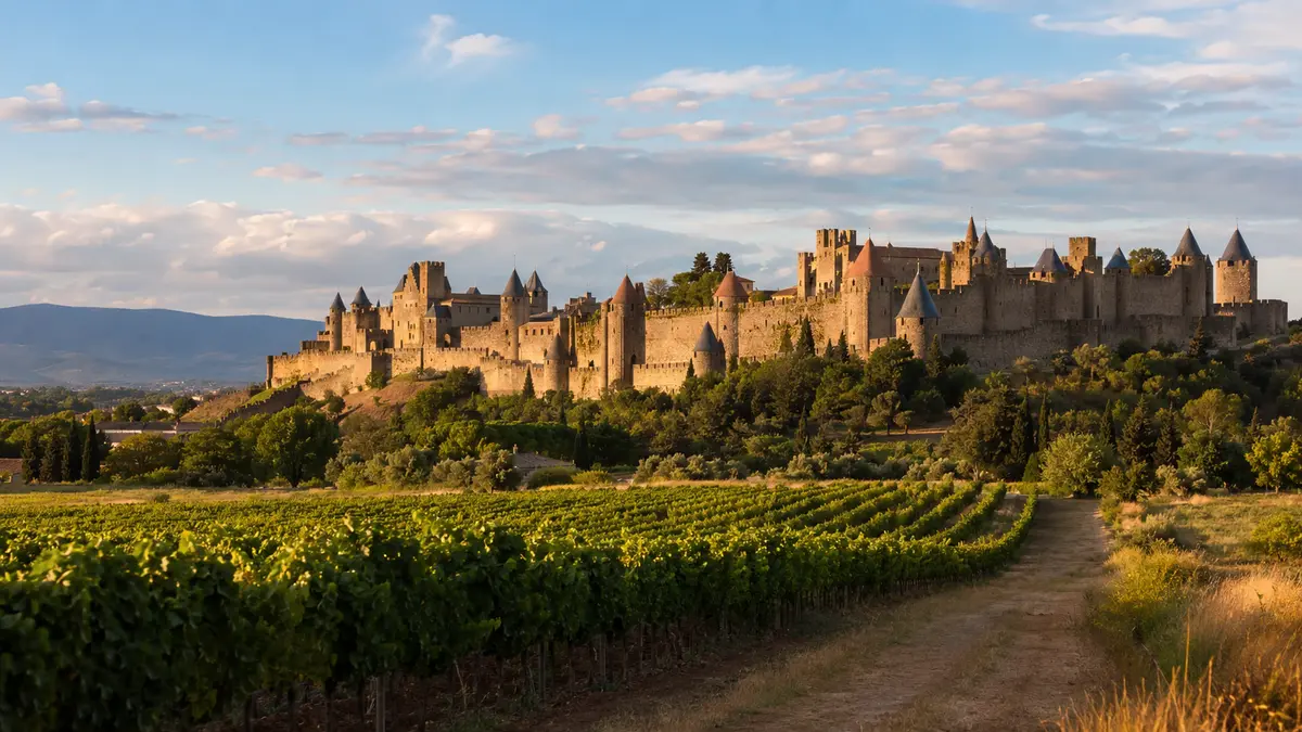 Cité médiévale et vignobles en Occitanie