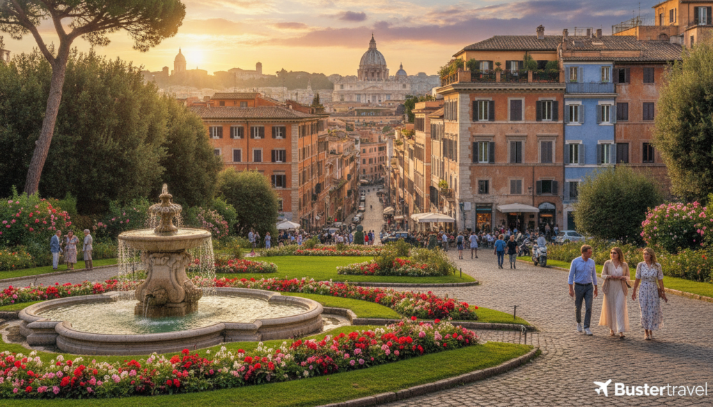 Promenade entre les jardins de la Villa Borghese et le Trastevere