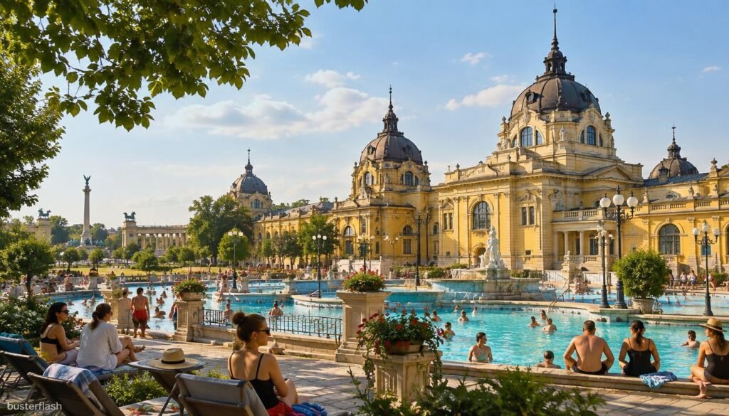 Bains Széchenyi dans le parc Városliget pendant Budapest en 3 jours