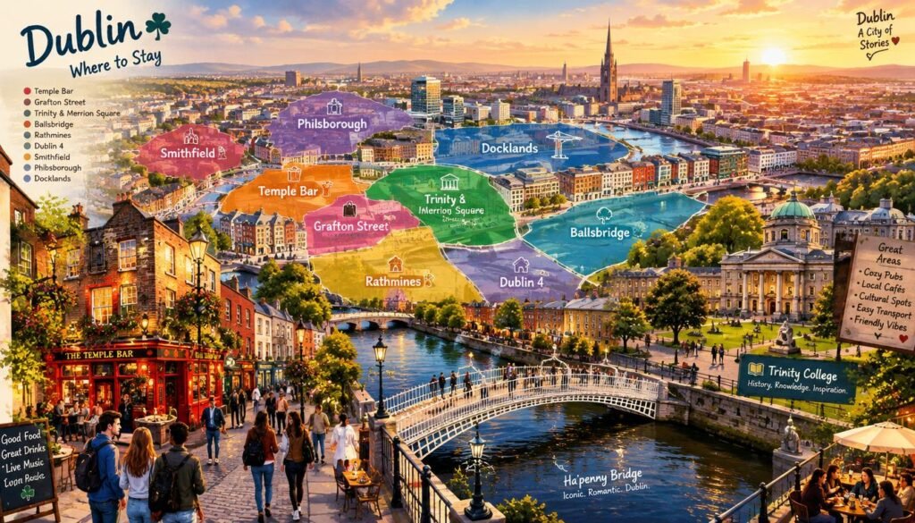 Où loger pendant Dublin en 3 jours : les quartiers